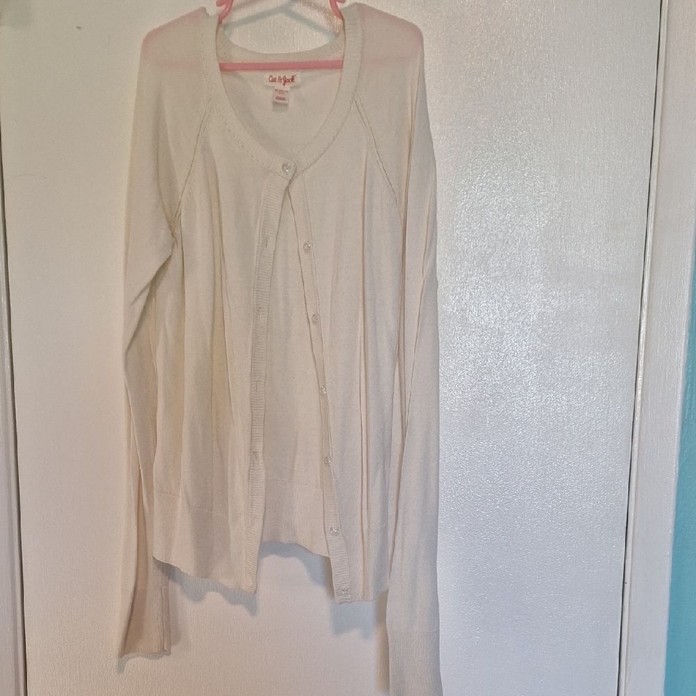 Cat & Jack Cream Button Down Cardigan
